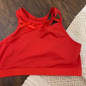 Red Nike high neck sports bra